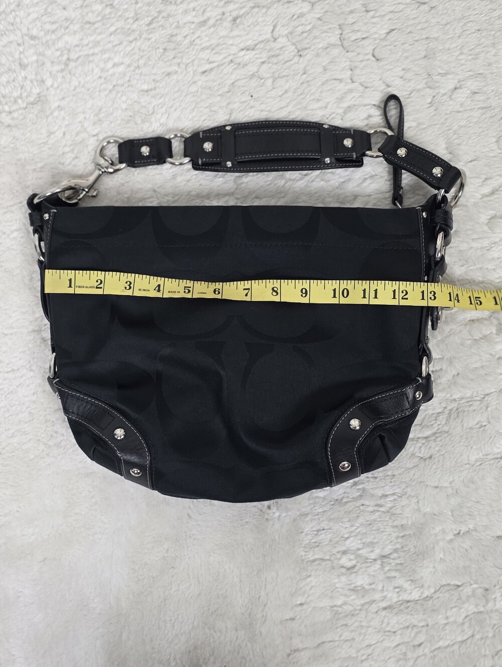 Coach Black Signature Canvas Hobo Bag - Picture 12 of 15